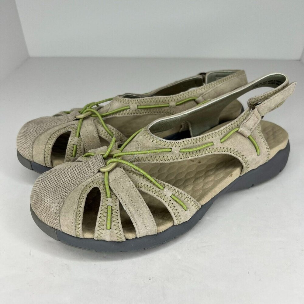 Clarks Privo Womens 77236 Beige Closed Toe Slingback Hook & Loop Size 9M Sandals